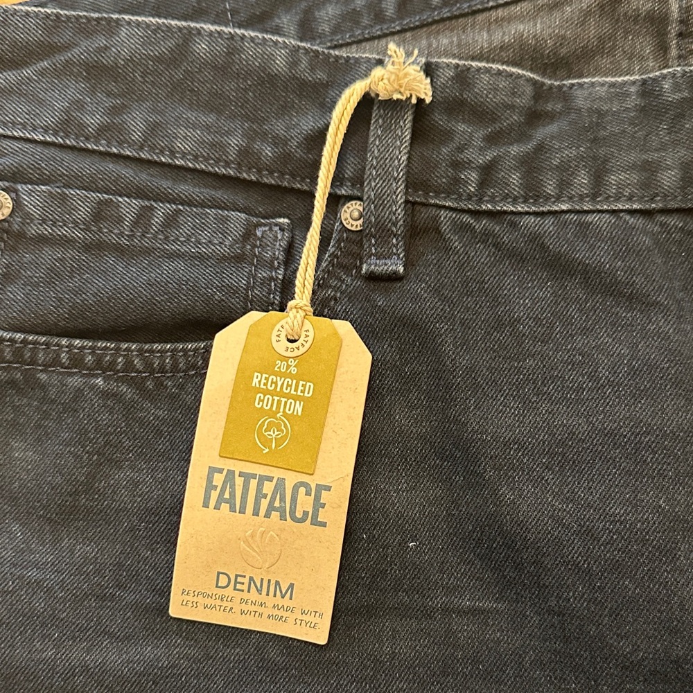 NWT FATFACE 36L Men's Dark Navy Blue Straight-Leg Jeans - Picture 5 of 10
